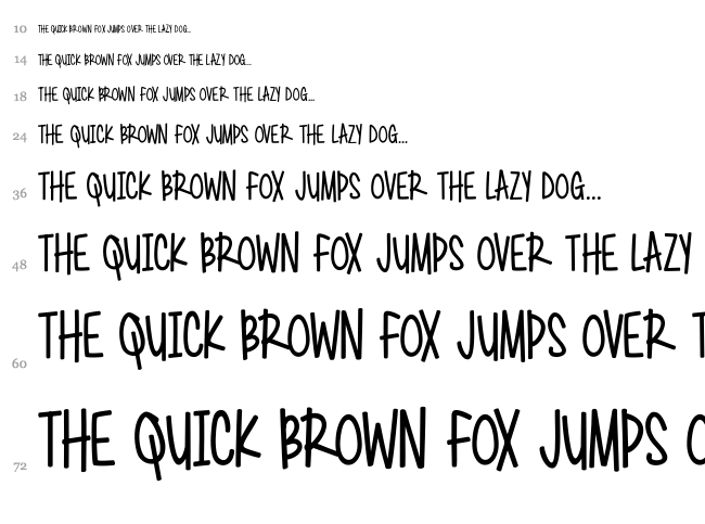 Generally Speaking font waterfall